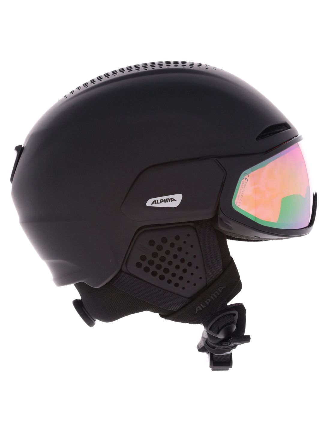 Alpina, Alto QV skihelm met vizier unisex Black Matt zwart 