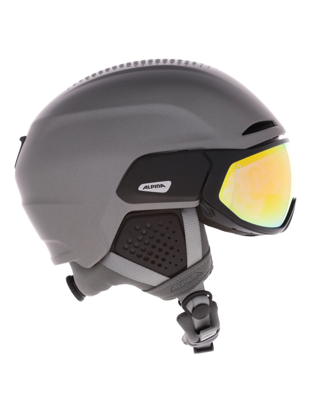 Alpina, Alto QV skihelm met vizier unisex Gunmetal Matt Zilver 