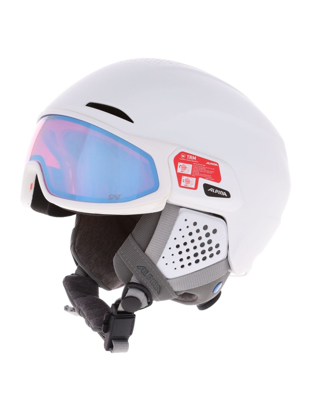 Alpina, Alto QV skihelm met vizier unisex White Matt (Ice Blue) wit 