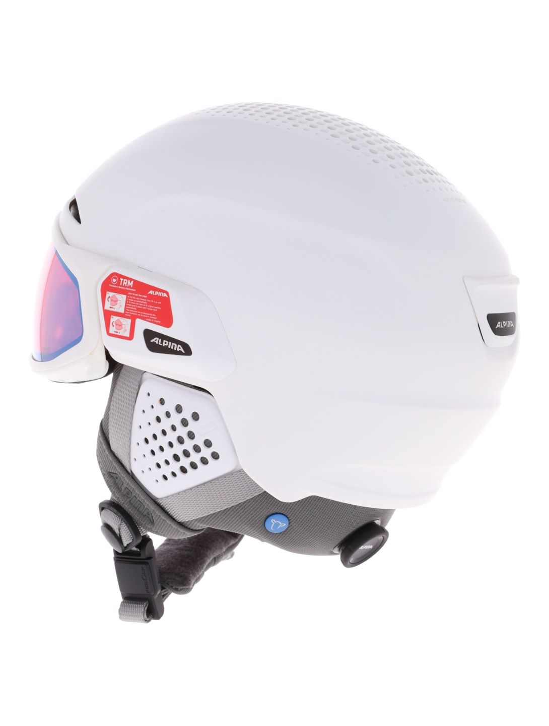 Alpina, Alto QV skihelm met vizier unisex White Matt (Ice Blue) wit 