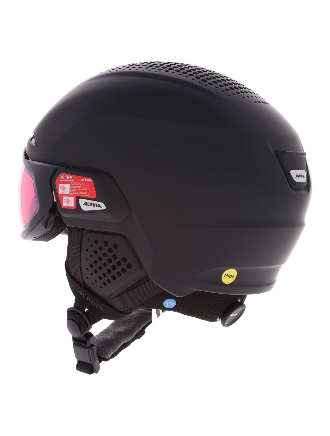 Alpina, ORO QV Mips skihelm met vizier unisex Black Matt zwart 