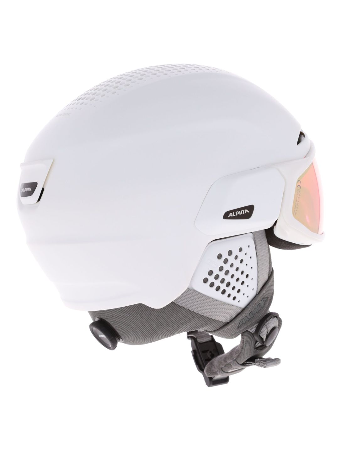 Alpina, ORO QV Mips skihelm met vizier unisex White Matt wit 