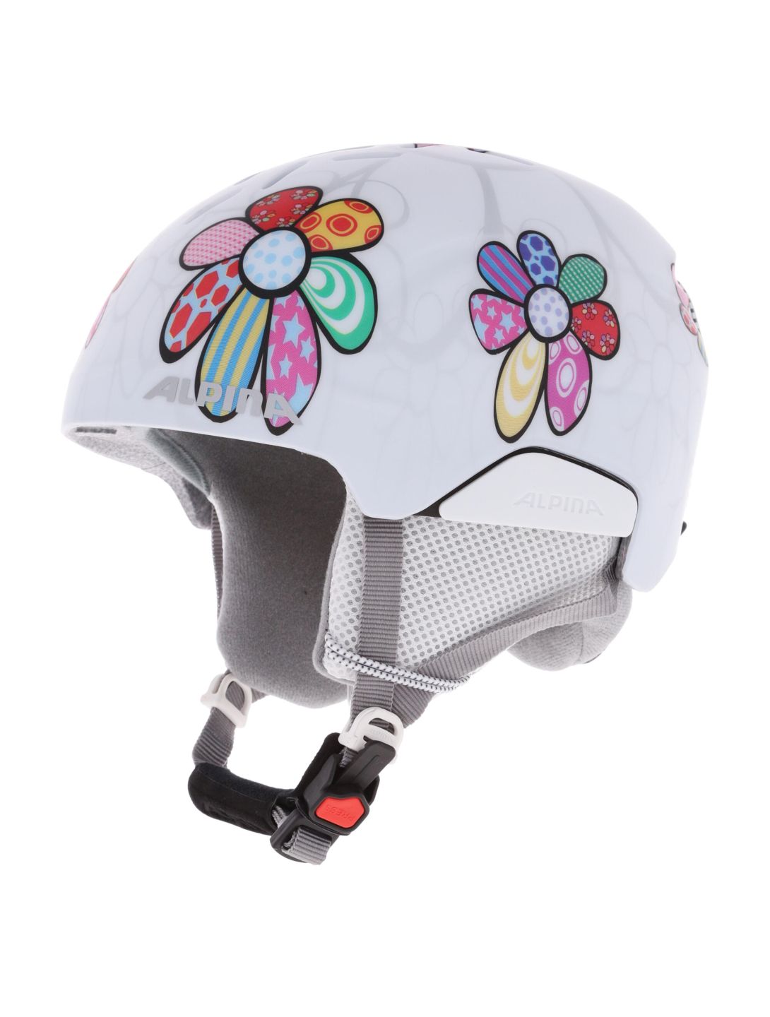 Alpina, Pizi skihelm kinderen Patchwork Flower Matt wit 