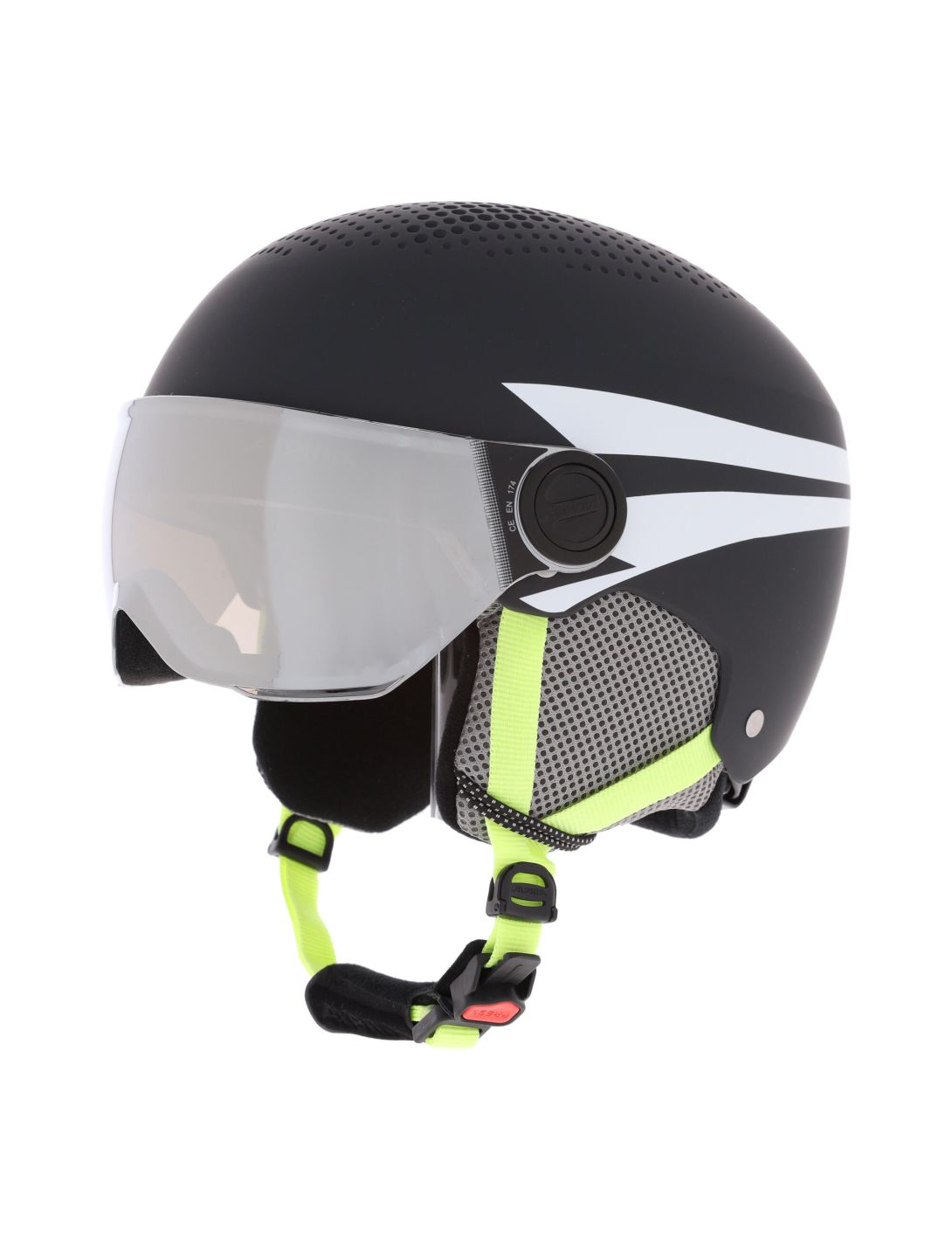 Alpina, Zupo Visor Q-Lite skihelm met vizier kinderen Charcoal-Neon Matt grijs 