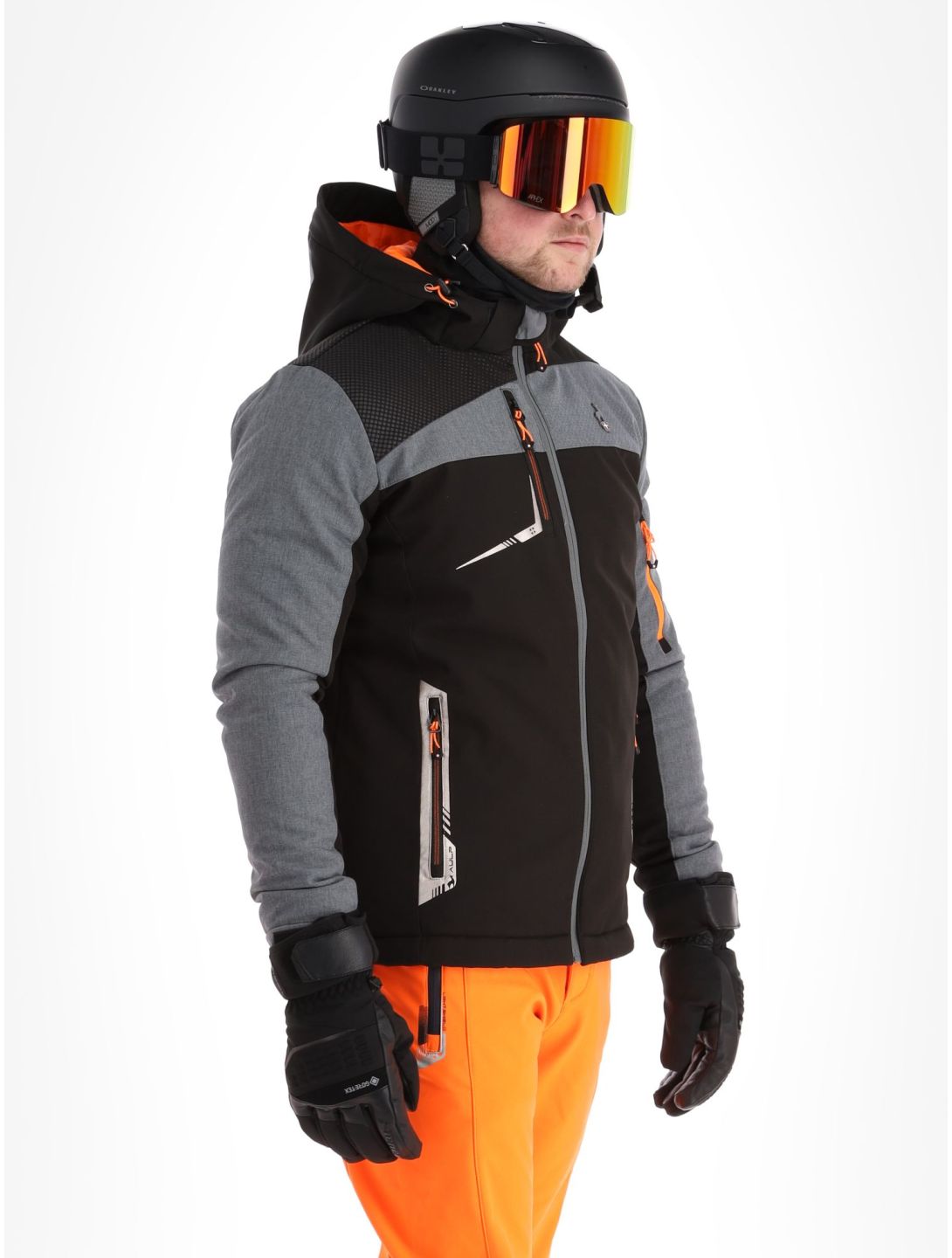 Aulp, Nobel softshell ski-jas heren Grey grijs, zwart 