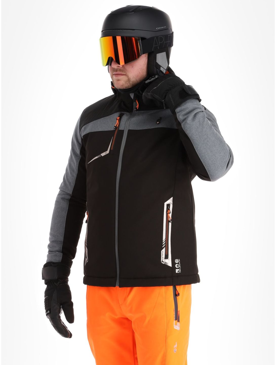 Aulp, Nobel softshell ski-jas heren Grey grijs, zwart 