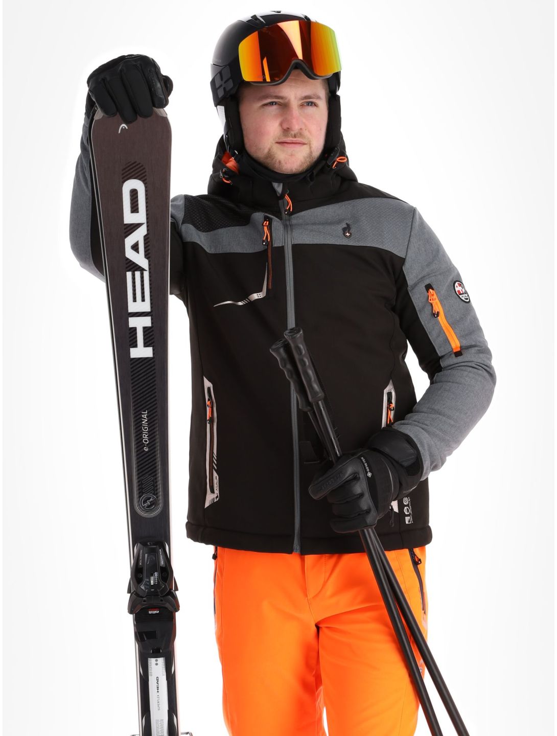 Aulp, Nobel softshell ski-jas heren Grey grijs, zwart 