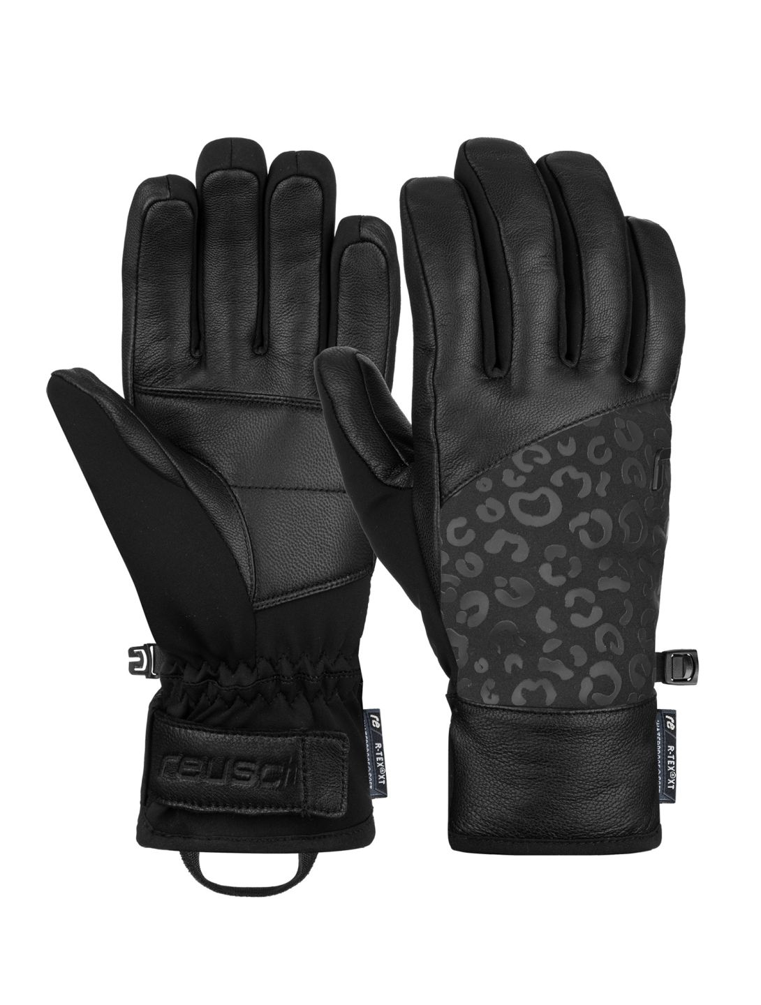 Reusch, Beatrix R-TEX® XT skihandschoenen dames Black / Black Leopard zwart 