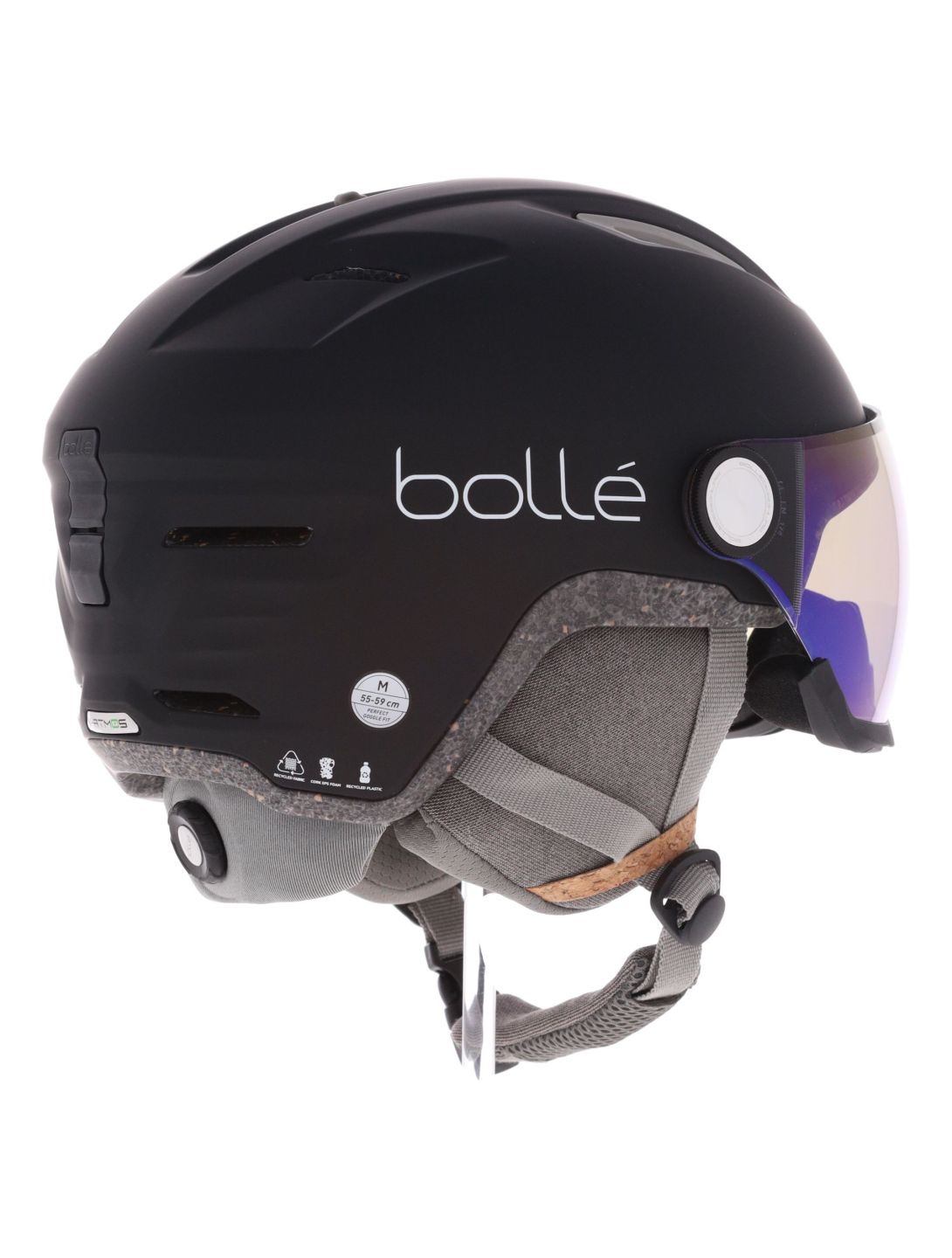 Bollé, Eco V-Atmos skihelm met vizier unisex Black Matte - Photochromic Blue zwart 