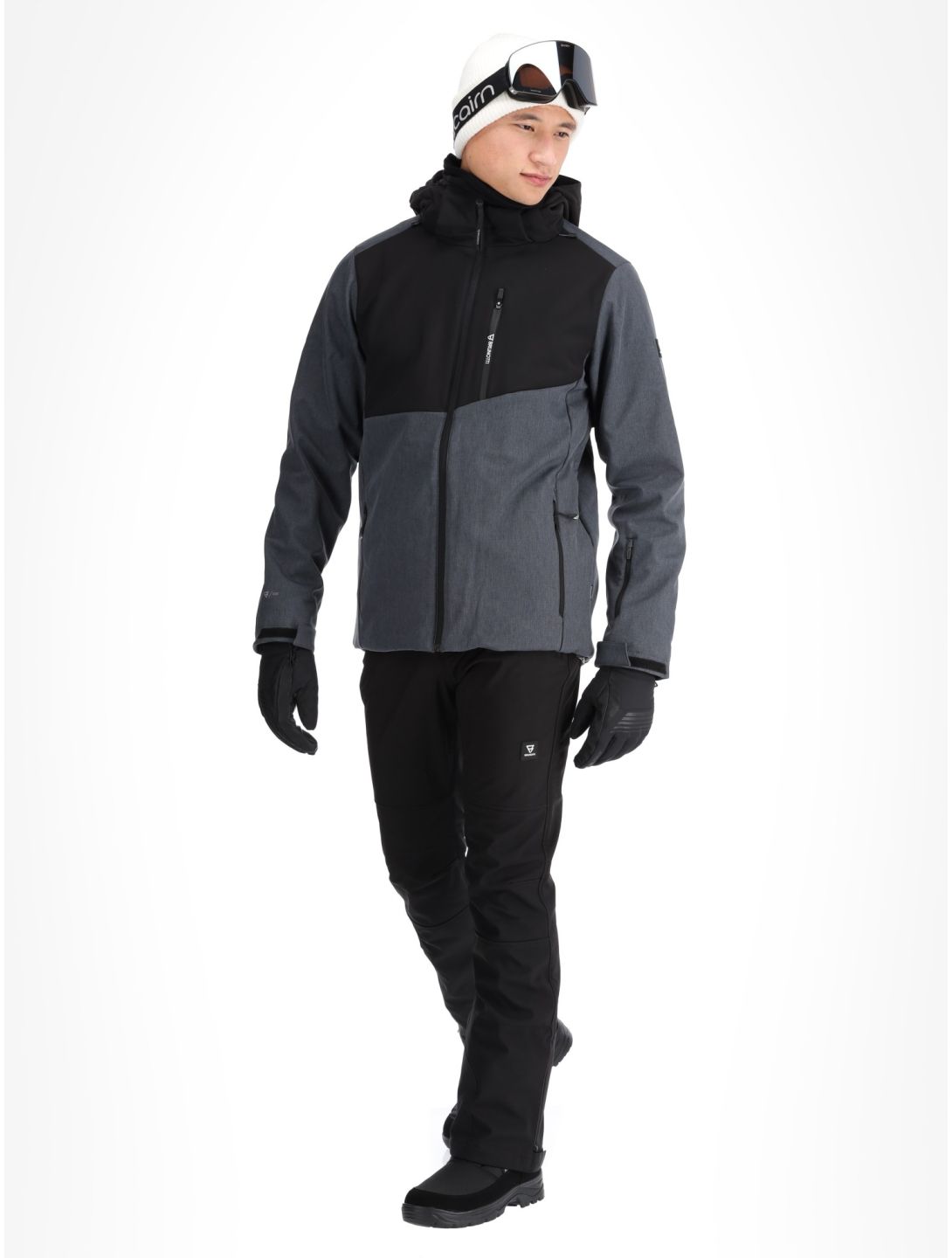 Brunotti, Twinstroke softshell ski-jas heren Dark Grey Melee grijs 