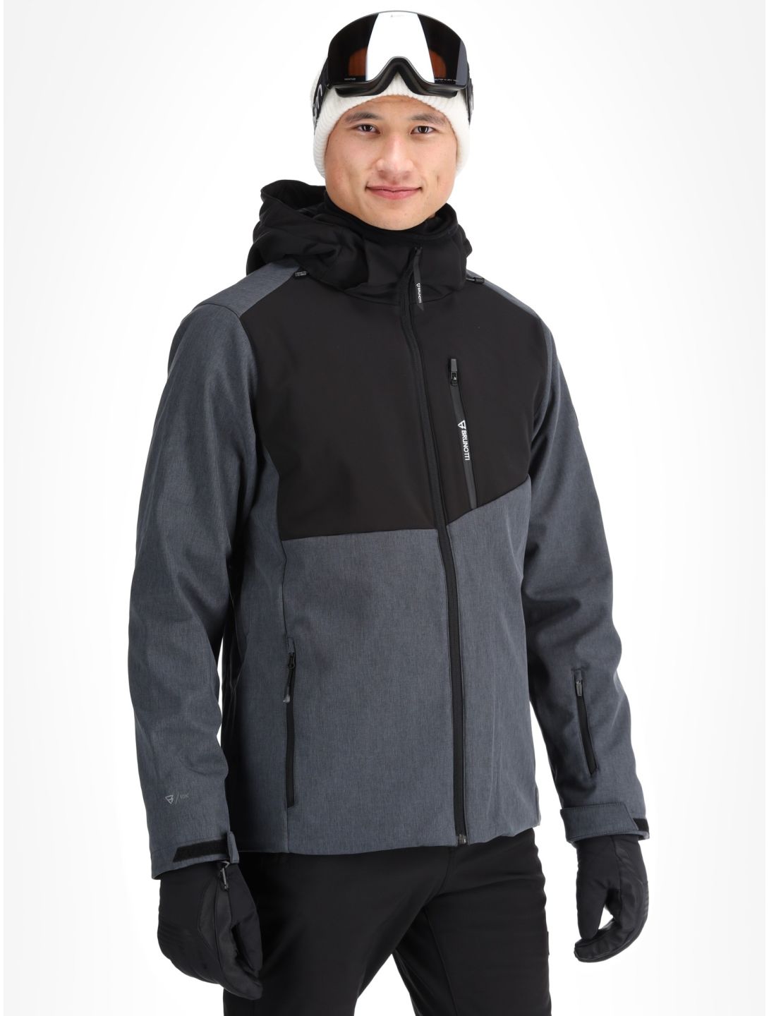 Brunotti, Twinstroke softshell ski-jas heren Dark Grey Melee grijs 