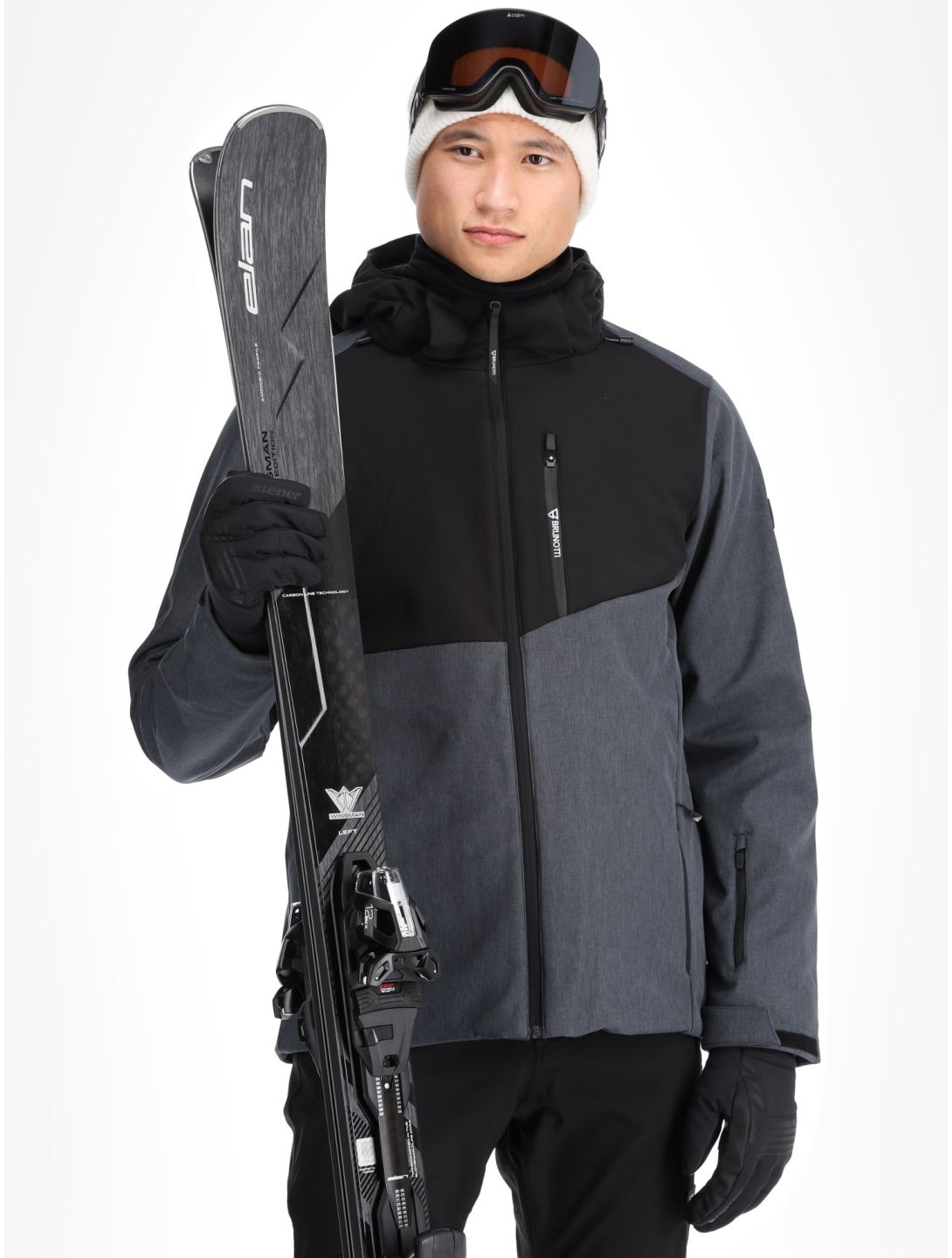 Brunotti, Twinstroke softshell ski-jas heren Dark Grey Melee grijs 