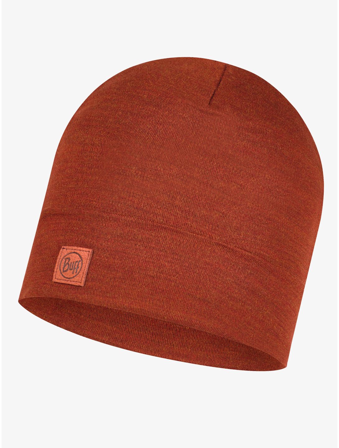 Buff, Merino Heavyweight Beanie muts unisex Solid Sienna bruin 