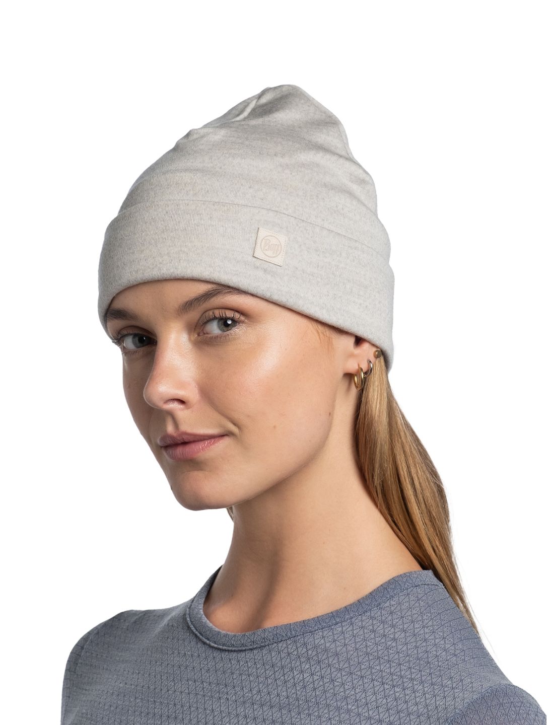 Buff, Merino Heavyweight Beanie muts unisex Solid Cloud beige 