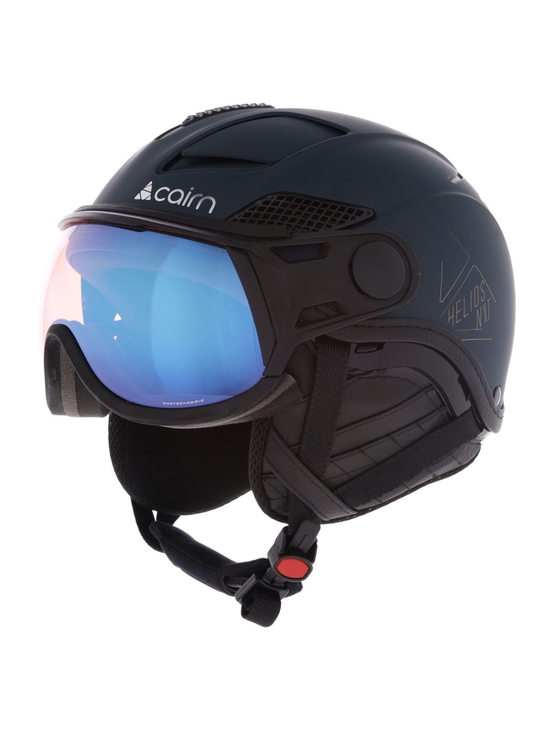 Cairn, Helios Leather Evolight NXT skihelm met vizier unisex Blue Graphite blauw 