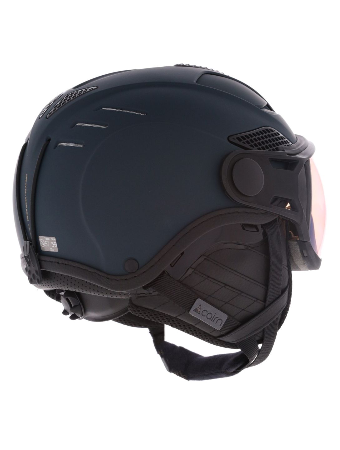 Cairn, Helios Leather Evolight NXT skihelm met vizier unisex Blue Graphite blauw 