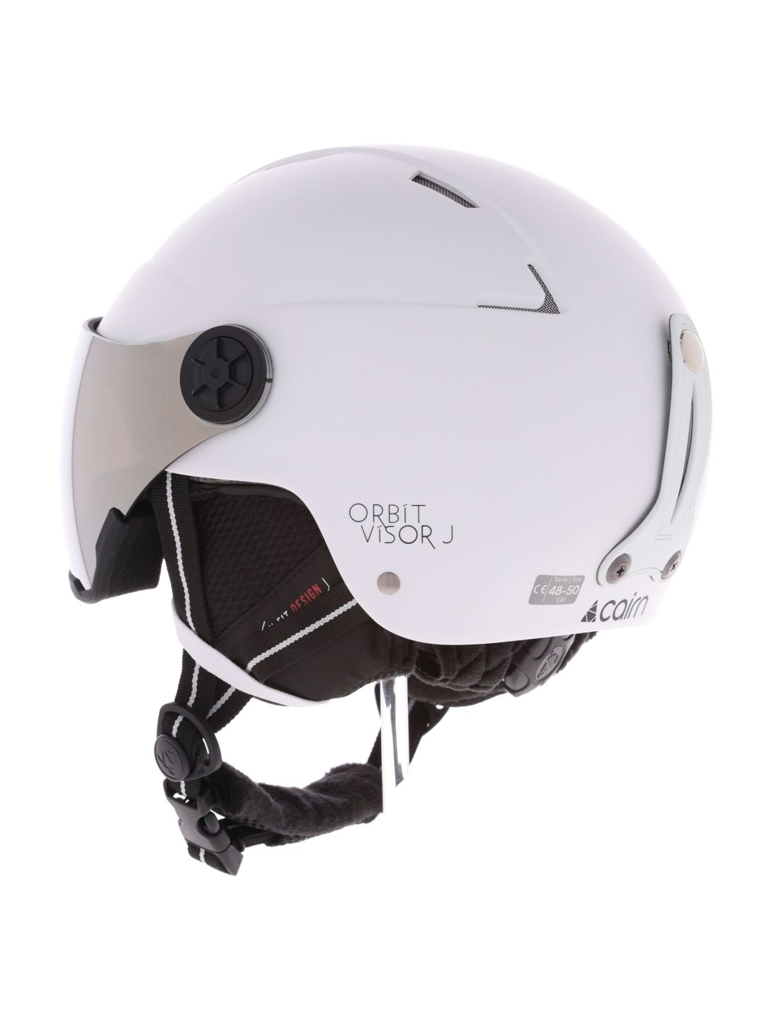 Cairn, Orbit Visor J skihelm met vizier kinderen Mat White wit 