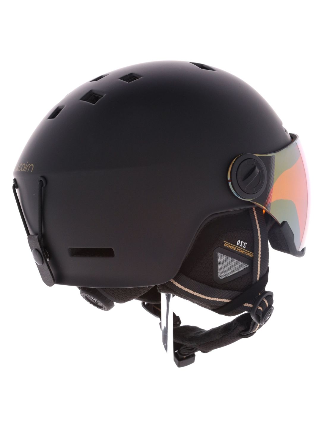 Cairn, Reflex Visor skihelm met vizier unisex Mat Black Gold zwart 