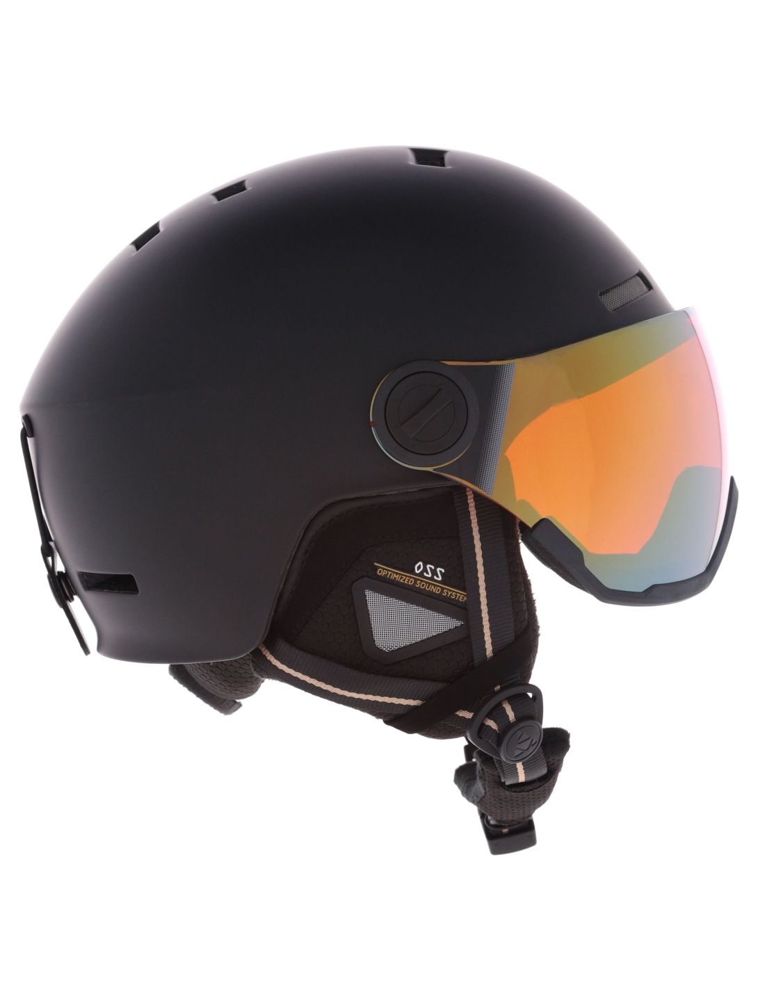 Cairn, Reflex Visor skihelm met vizier unisex Mat Black Gold zwart 