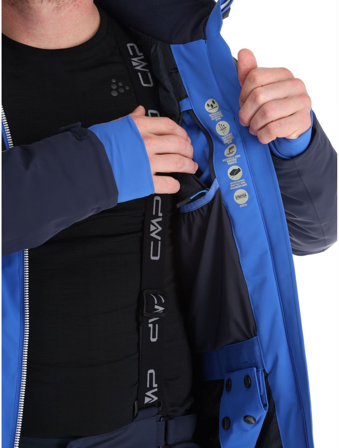 CMP, 33W0747 ski-jas heren Royal blauw, zwart 