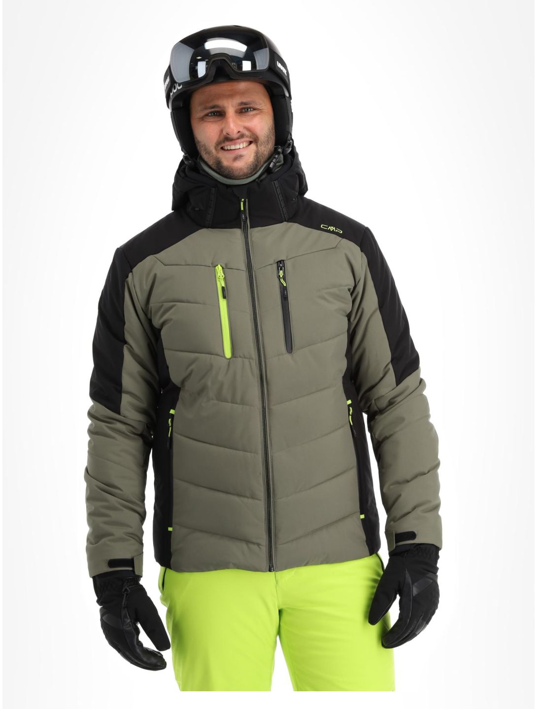 CMP, 33W0837 ski-jas heren Kaki groen, zwart 