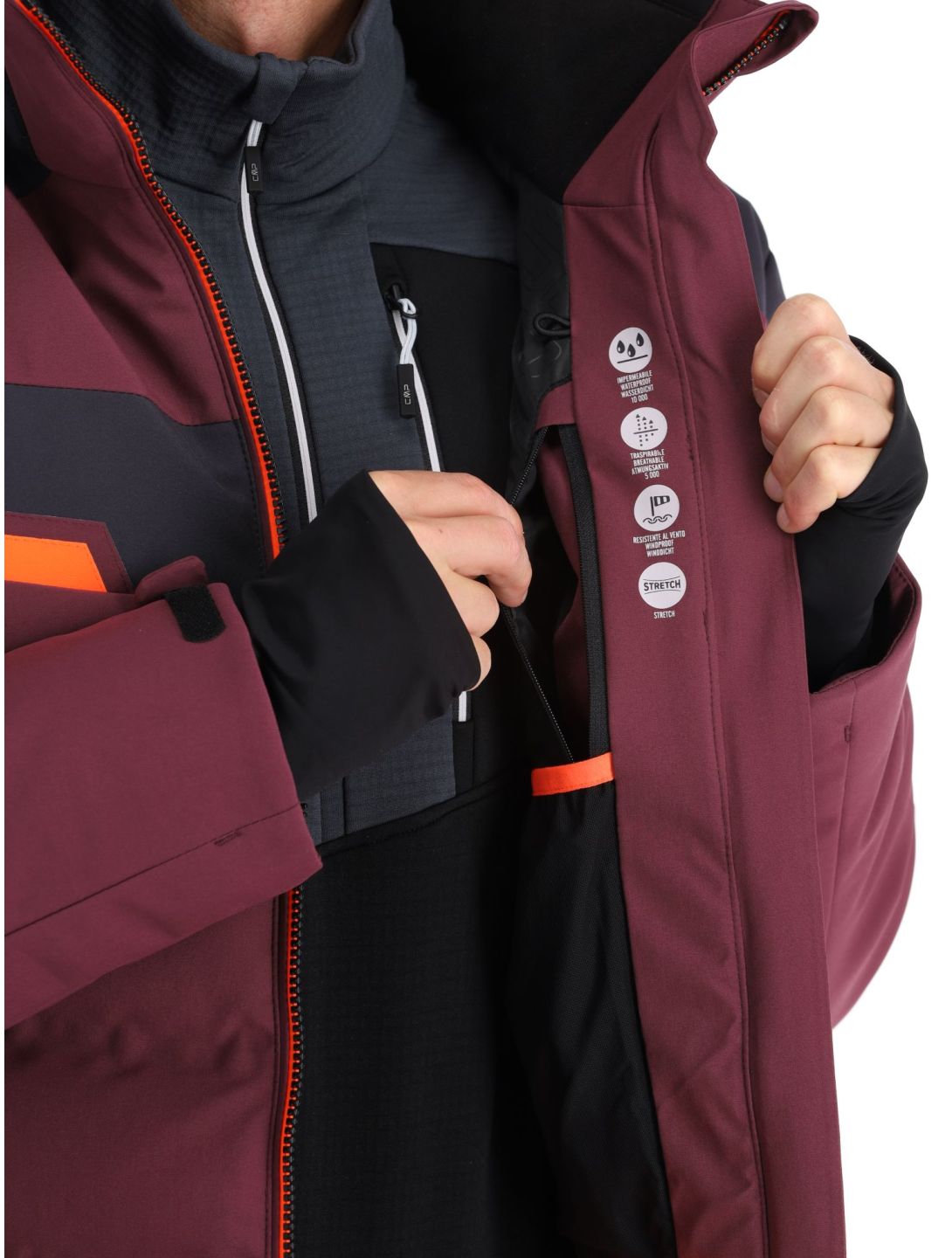 CMP, 33W0887 ski-jas heren Burgundy bordeaux 