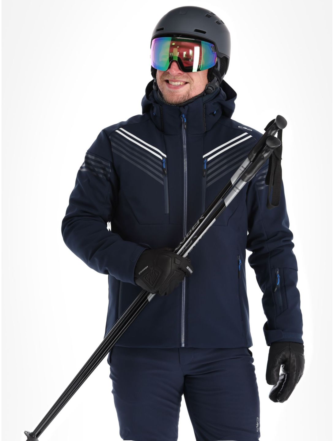 CMP, 33W0967 softshell ski-jas heren Black Blue blauw 