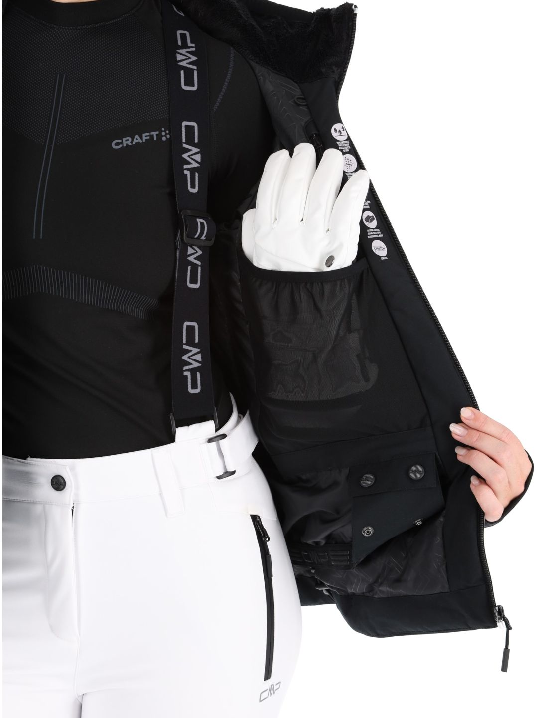 CMP, 34W4516 ski-jas dames Black zwart 