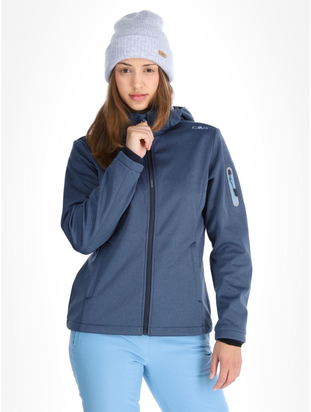 CMP, 39A5006M softshell ski-jas dames Blue Melange / Niagara blauw 