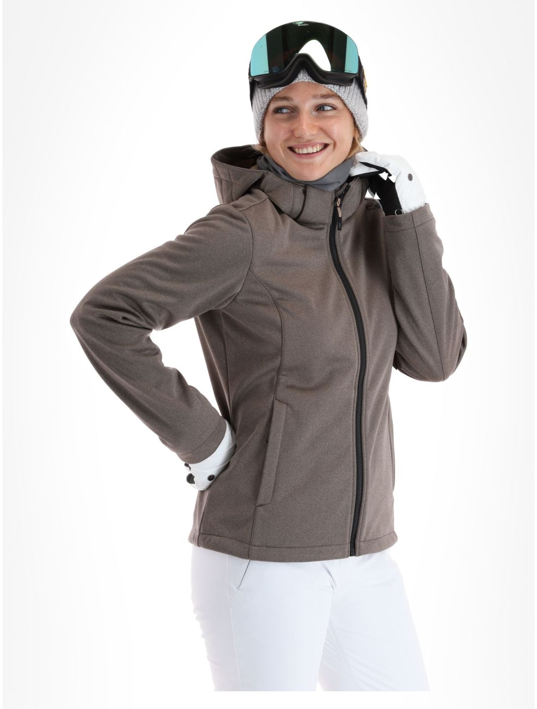 CMP, 39A5006M softshell ski-jas dames Sesam Mel Black beige, zwart 