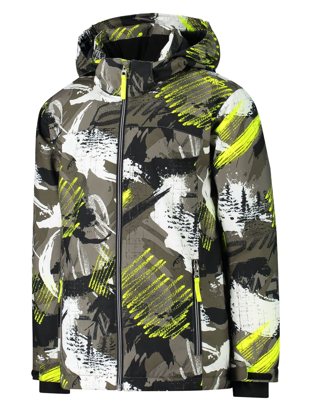 CMP, 39W1924 ski-jas kinderen Olive / Yellow Fluo geel, groen 