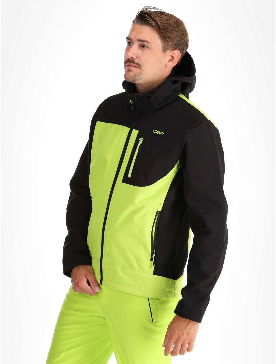 CMP, 3A01787N softshell ski-jas heren Acid Yellow / Black geel, zwart 