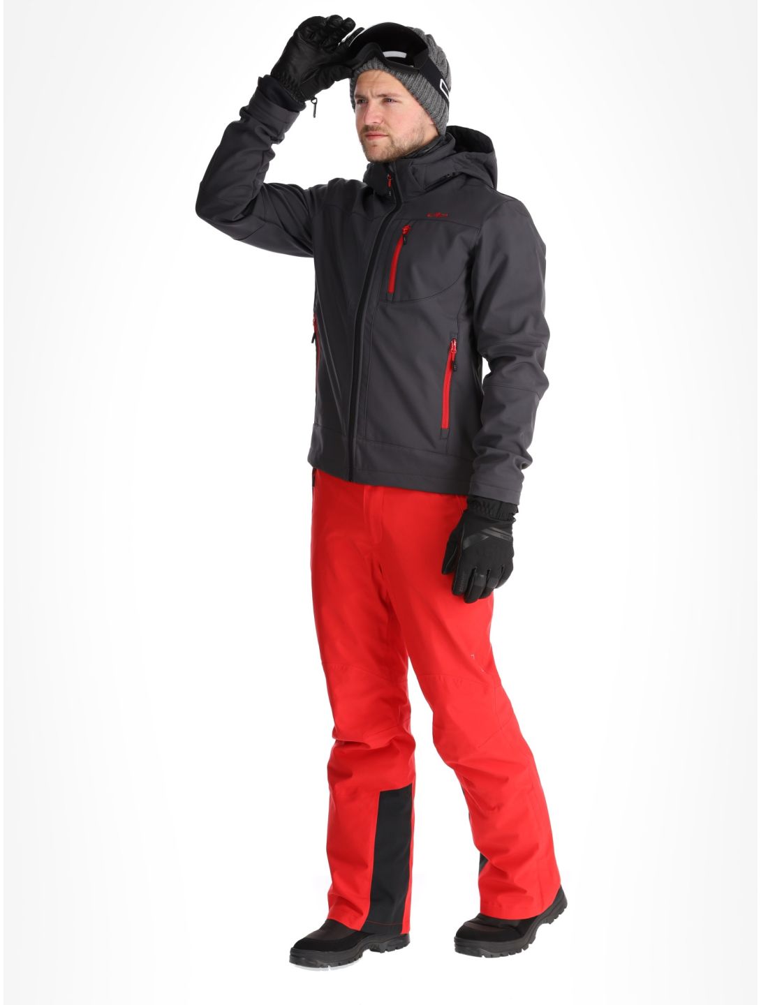 CMP, 3A01787N softshell ski-jas heren Anthracite / Black / Chili grijs, rood, zwart 