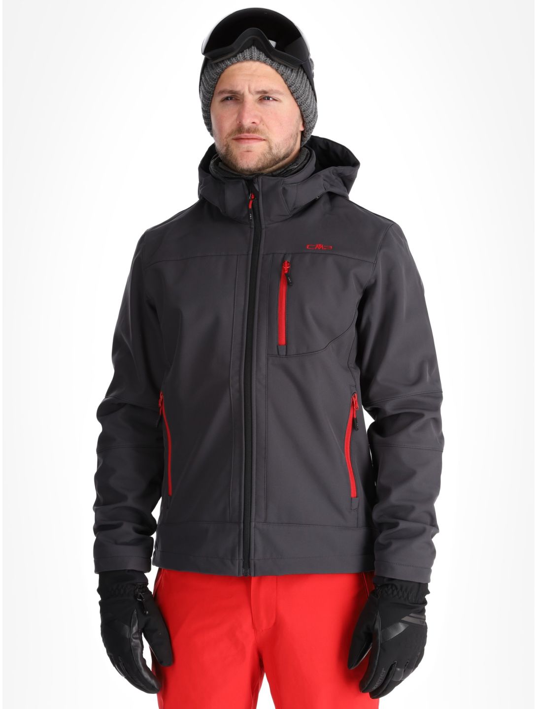 CMP, 3A01787N softshell ski-jas heren Anthracite / Black / Chili grijs, rood, zwart 