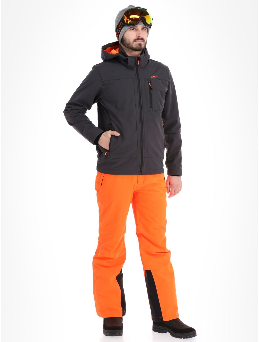 CMP, 3A01787N softshell ski-jas heren Anthracite Flamingo Fluo grijs 