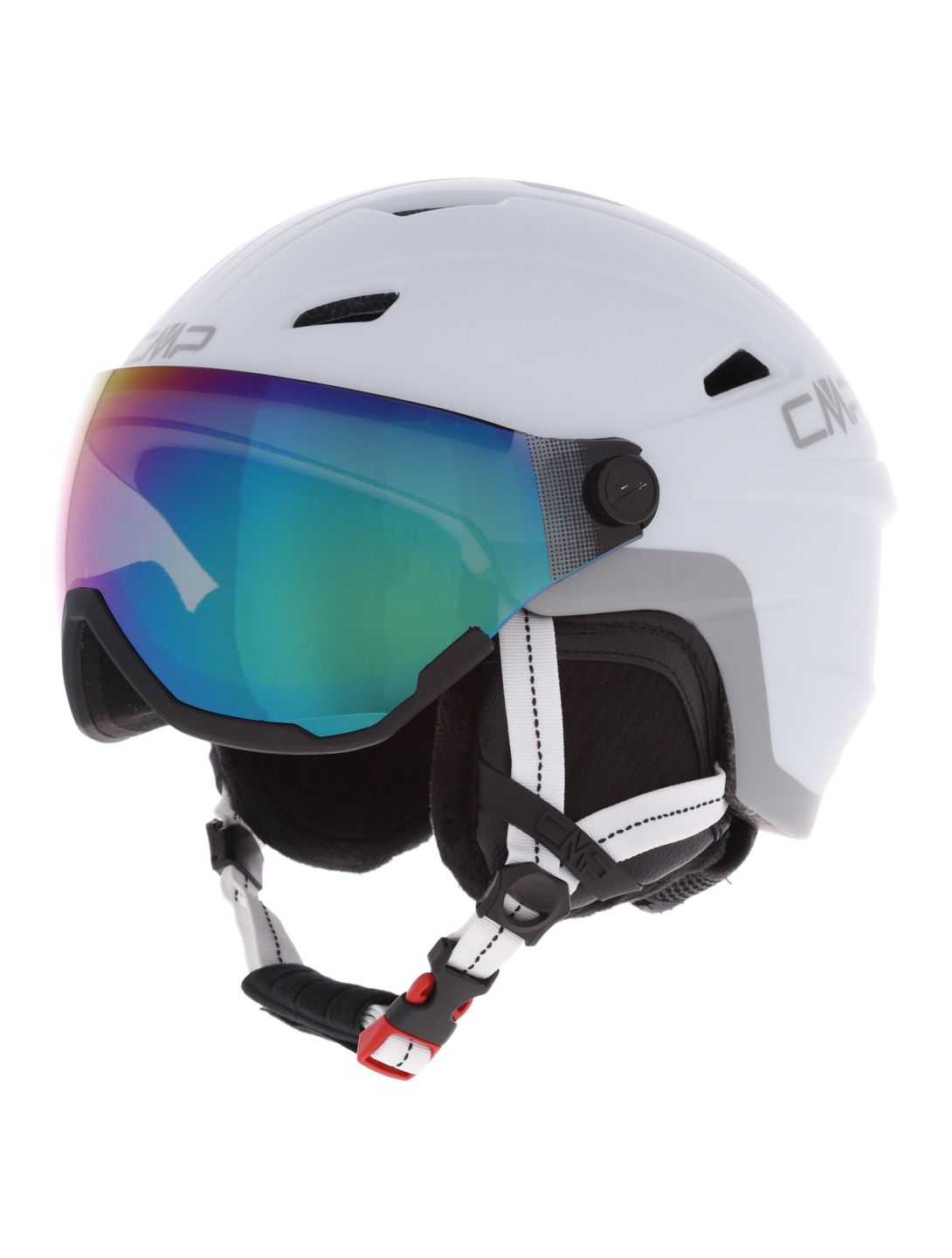 CMP, WJ-2 skihelm met vizier kinderen White / Silver wit, Zilver 