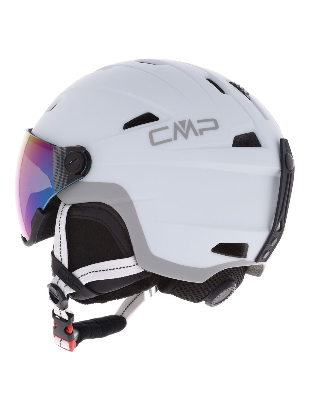 CMP, WJ-2 skihelm met vizier kinderen White / Silver wit, Zilver 