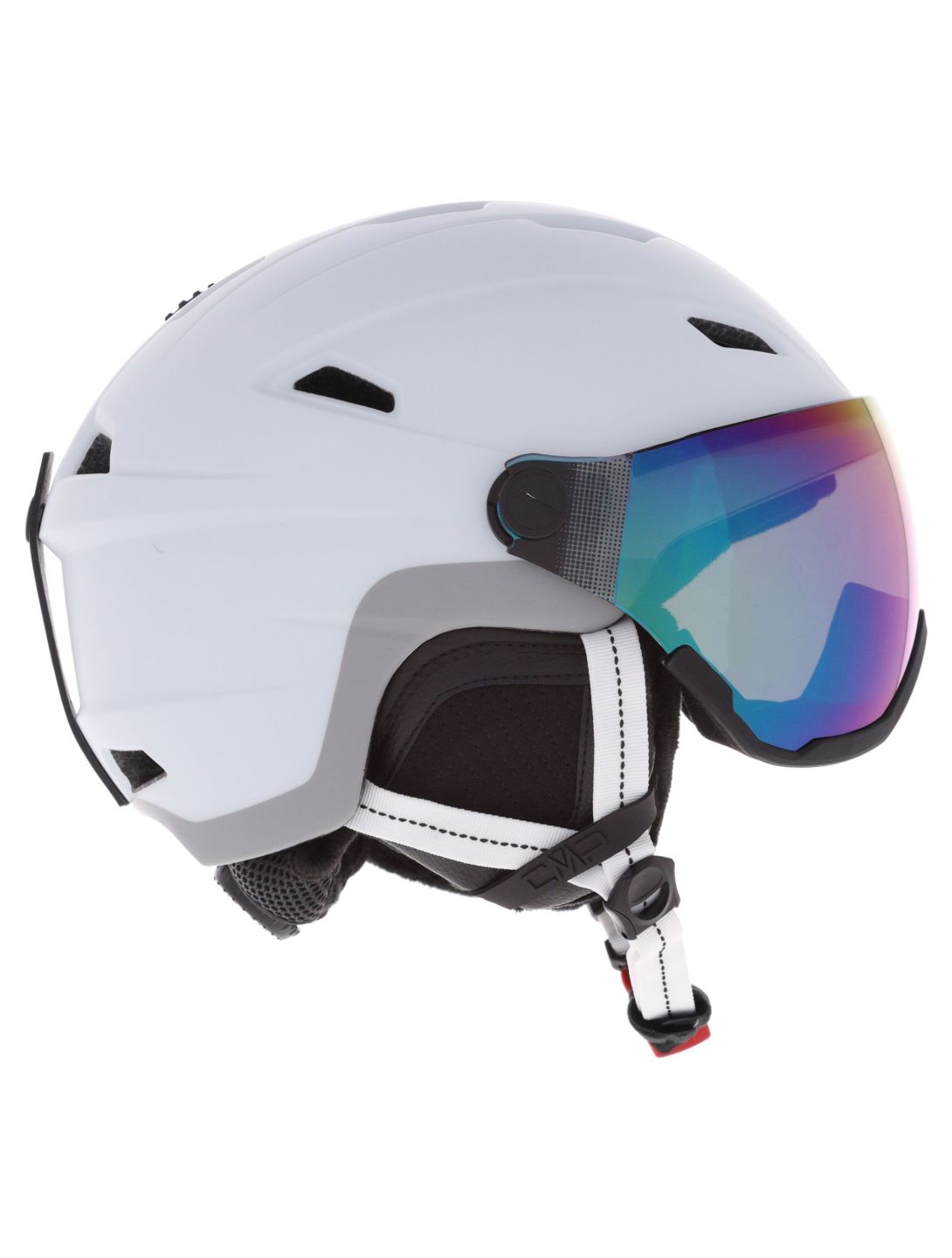 CMP, WJ-2 skihelm met vizier kinderen White / Silver wit, Zilver 