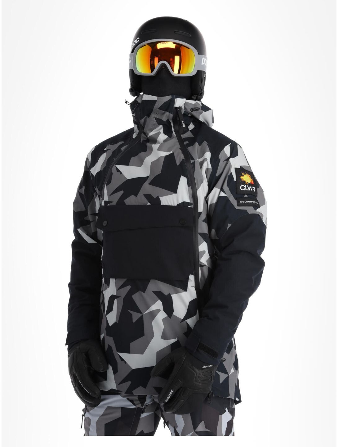 ColourWear, Foil ski-jas heren Camo Grey grijs, zwart 