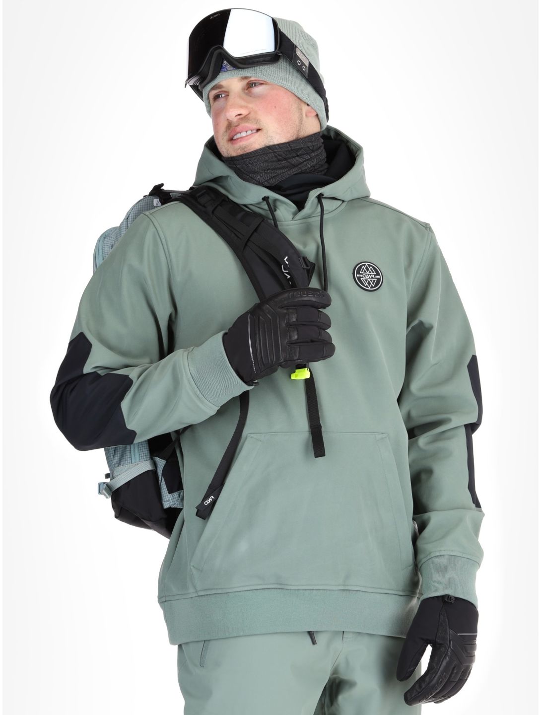 ColourWear, U Est 2010 Hood softshell ski-jas unisex Dark Sage groen 