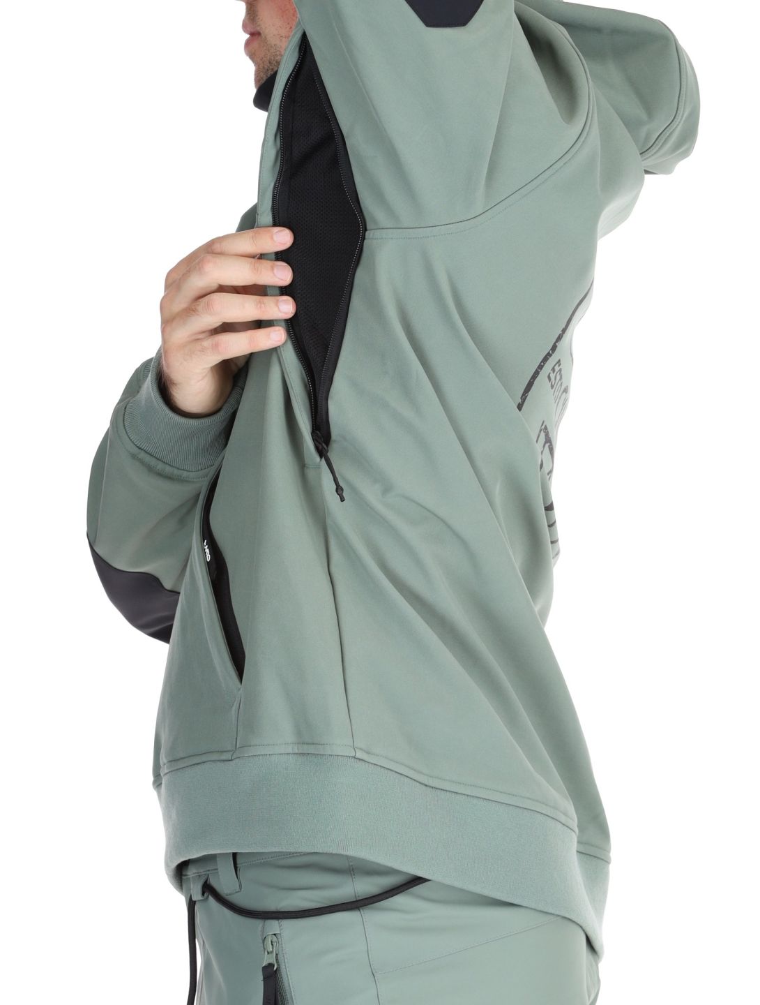 ColourWear, U Est 2010 Hood softshell ski-jas unisex Dark Sage groen 