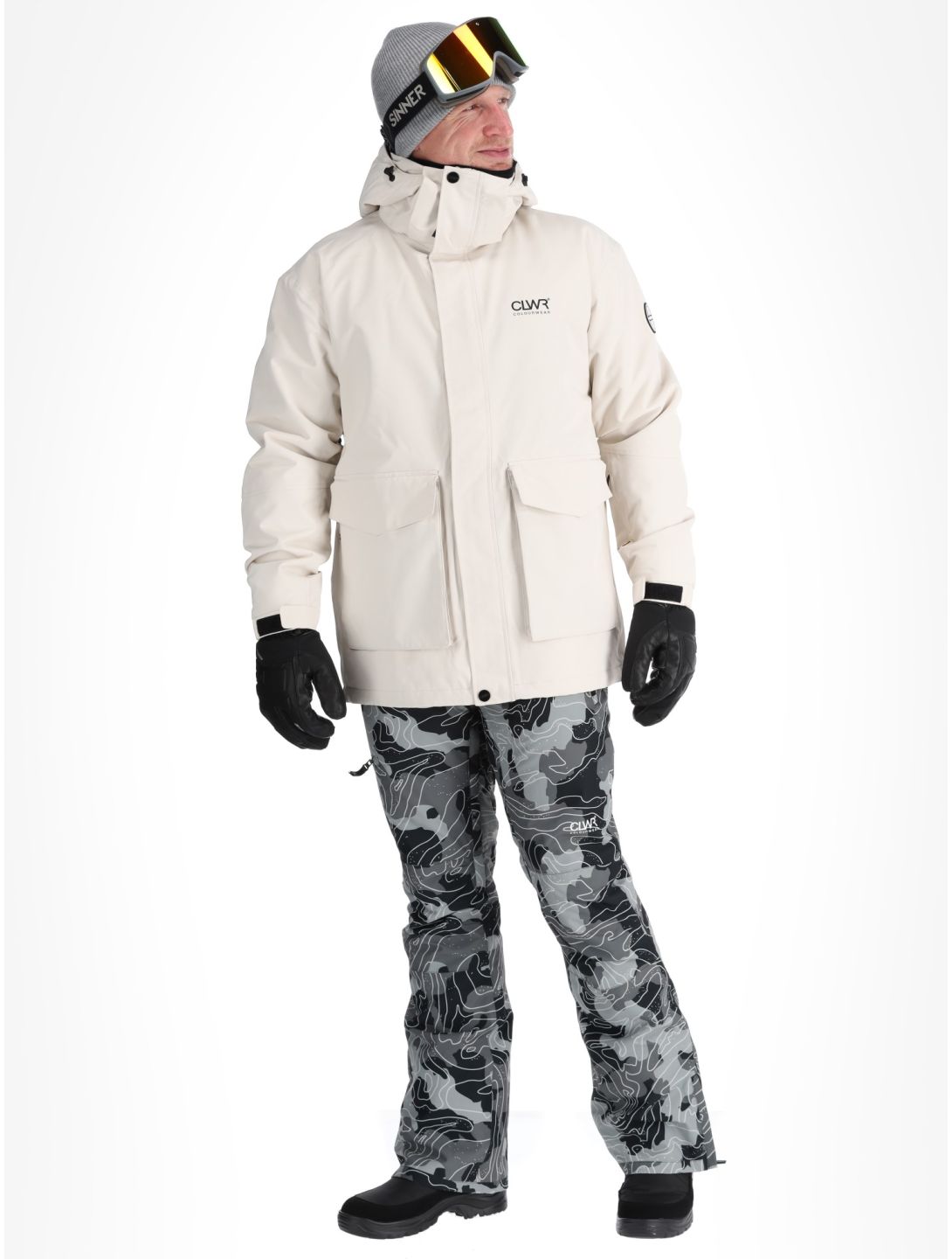 ColourWear, U Mountain Cargo ski-jas unisex Off-White wit 