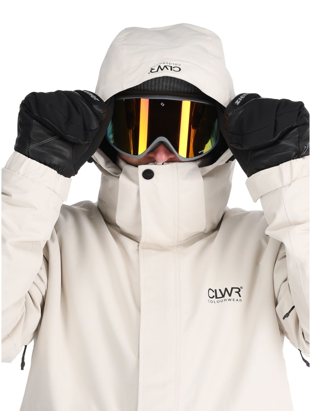 ColourWear, U Mountain Cargo ski-jas unisex Off-White wit 