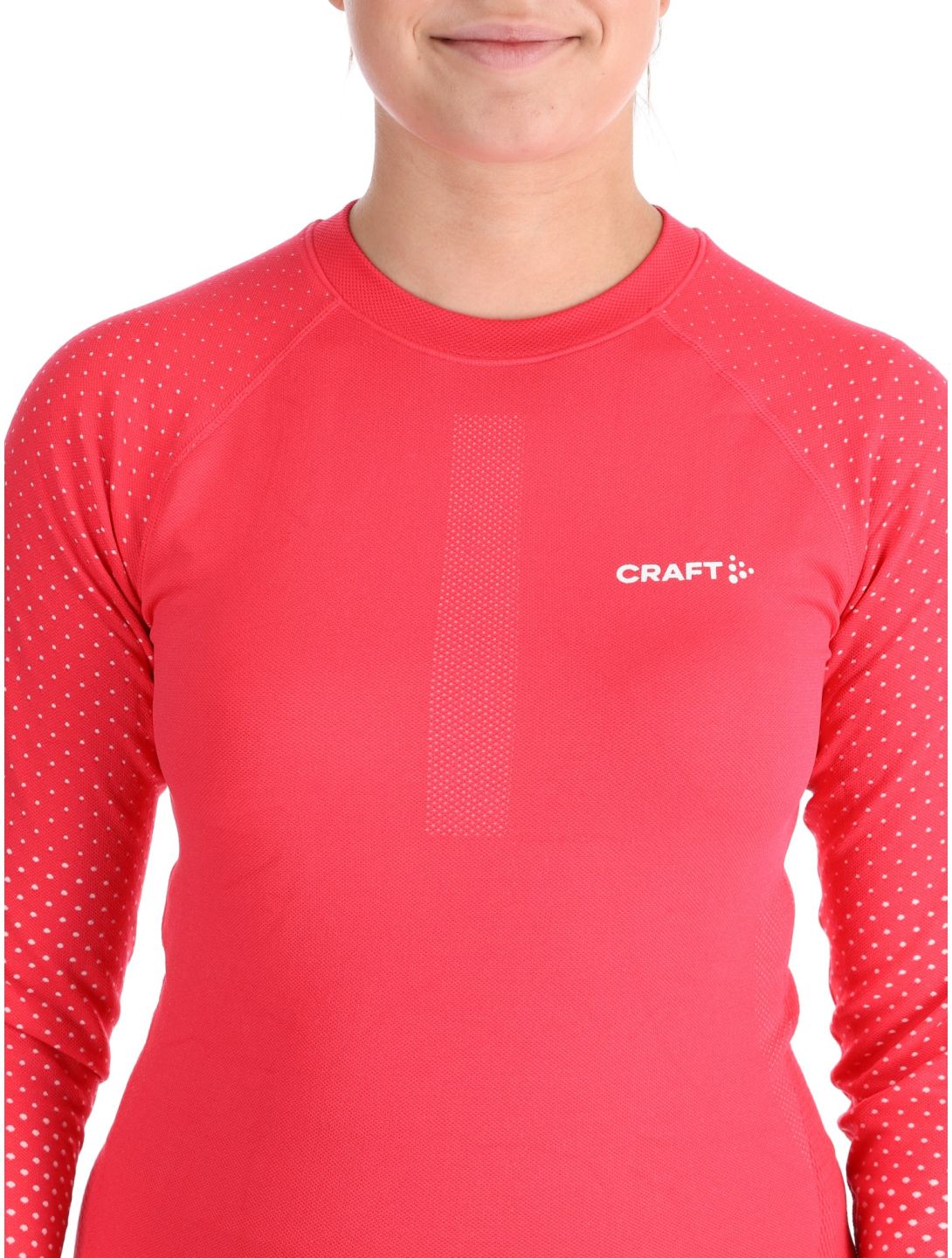 Craft, Adv Warm Intensity LS thermoshirt dames Cheer / Tofu roze, wit 