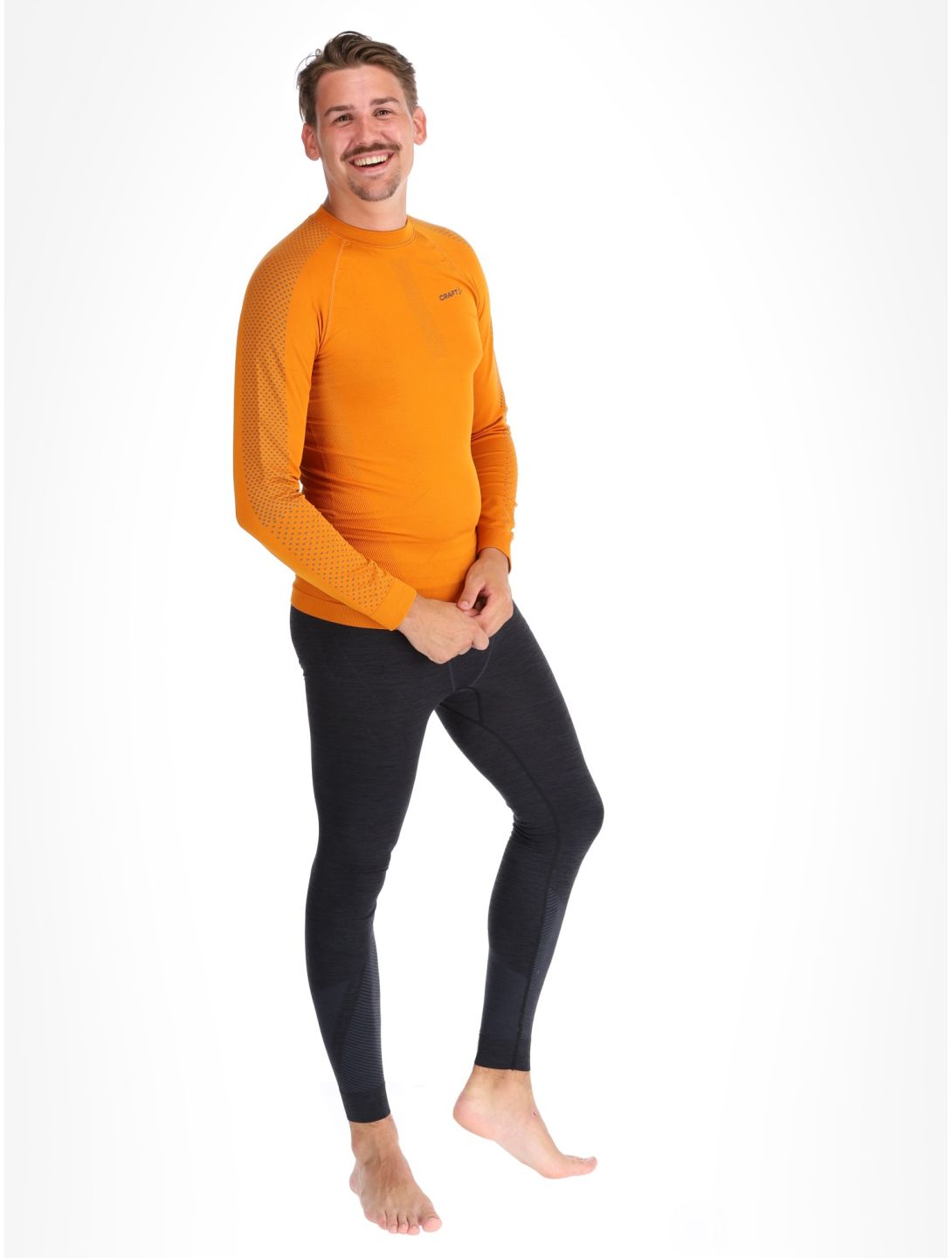 Craft, Adv Warm Intensity LS thermoshirt heren Cara / Granite grijs, oranje 