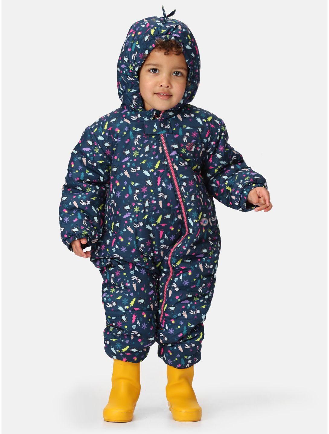 Dare2b, Bambino II ski overall kinderen Snowflake Ditsy Print grijs 