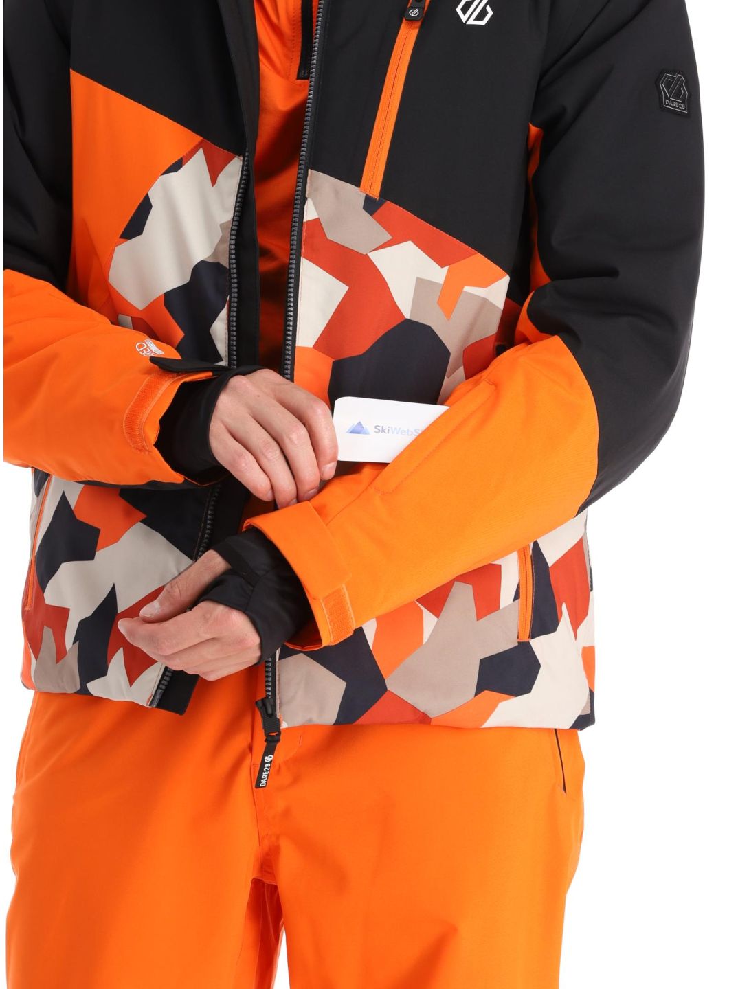 Dare2b, Baseplate ski-jas heren Black / Puffins Orange Geo Camo Print oranje, zwart 