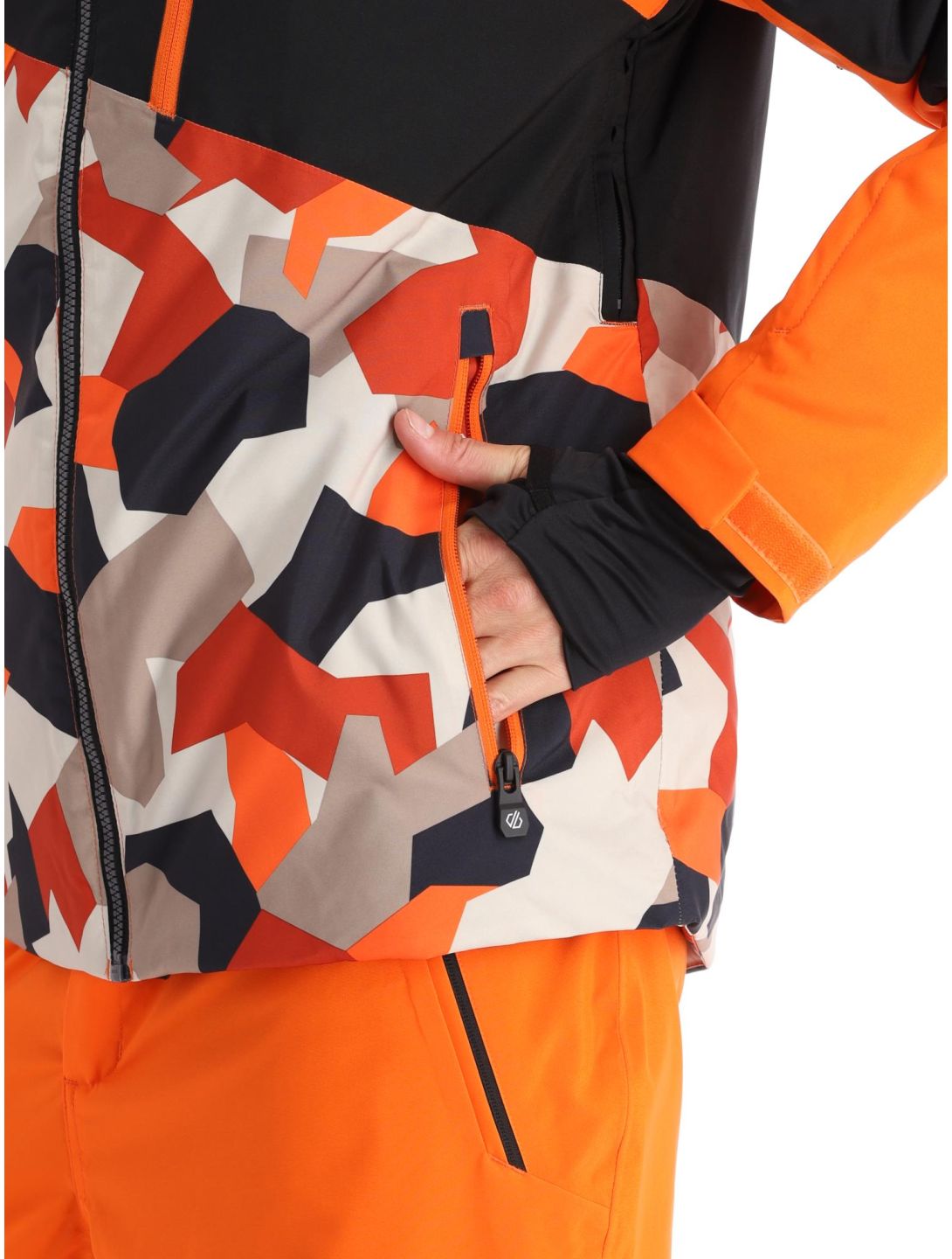 Dare2b, Baseplate ski-jas heren Black / Puffins Orange Geo Camo Print oranje, zwart 