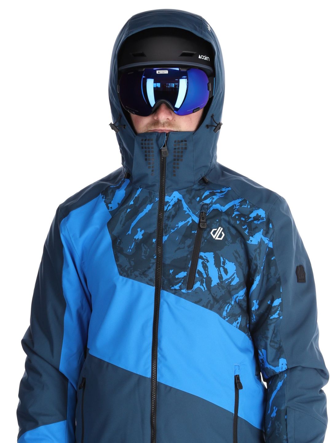 Dare2b, Baseplate II ski-jas heren Moonlight Denim / Athletic Blue Mountain Print blauw 