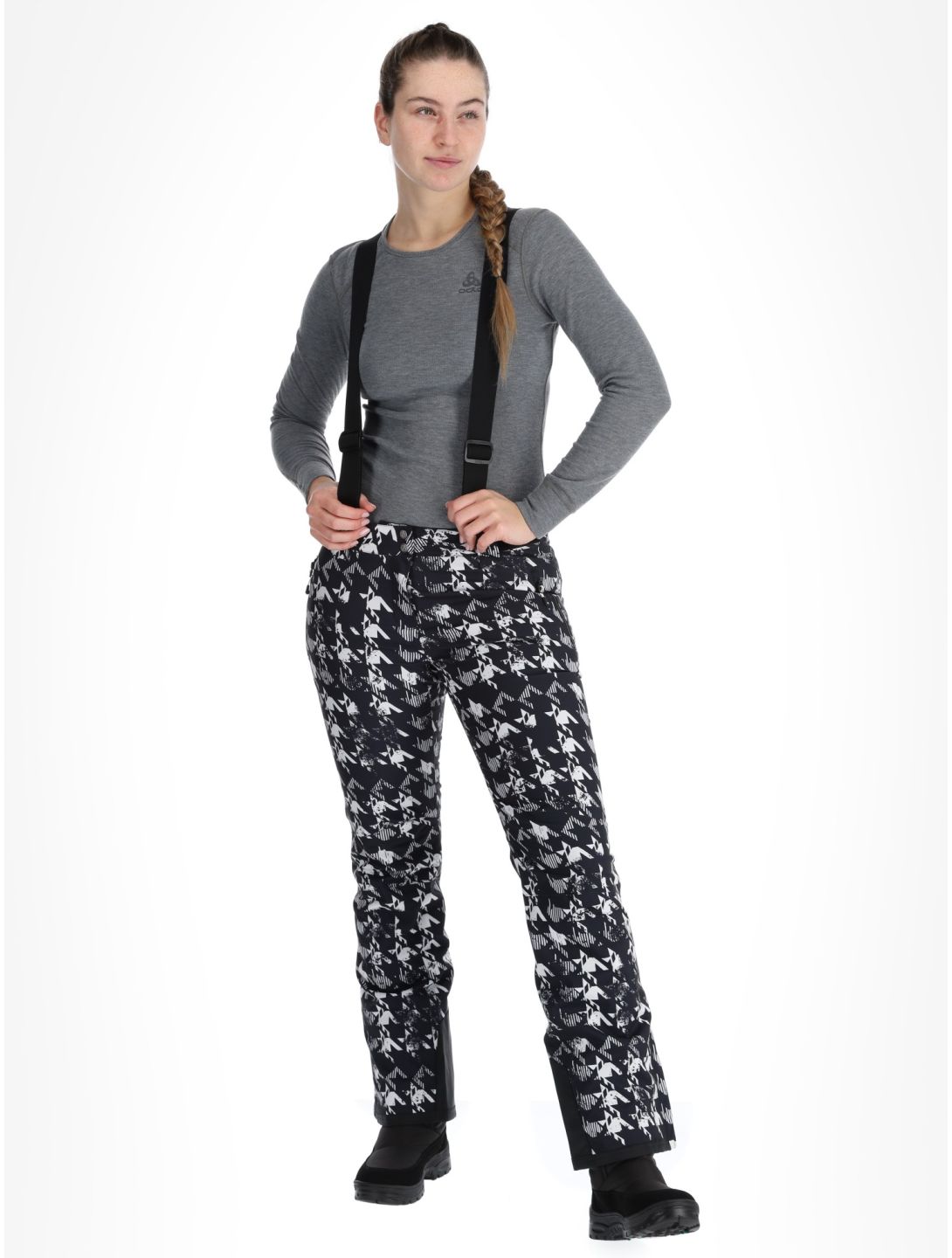 Dare2b, Diminish skibroek dames Black Distressed Dogtooth Print zwart 